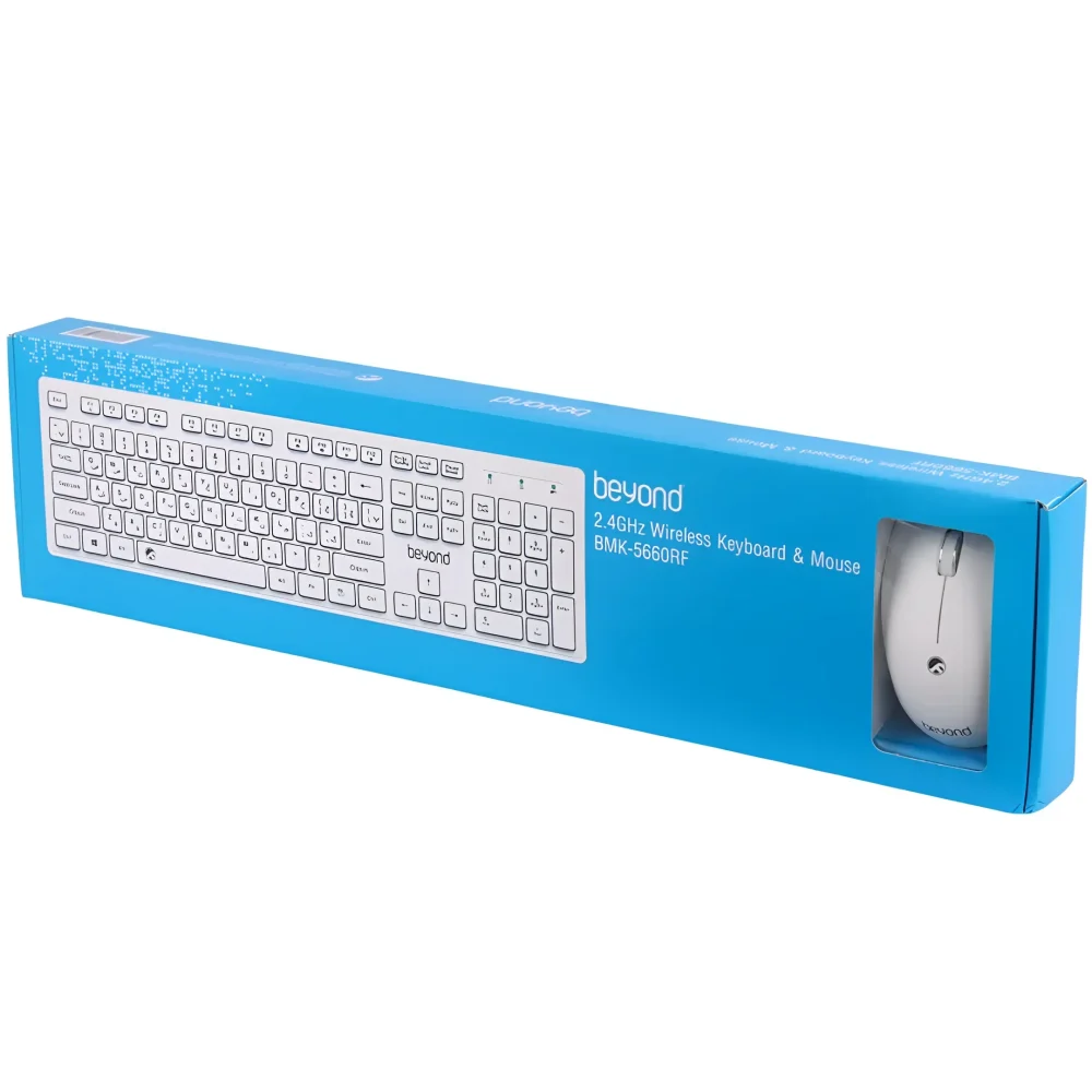 بسته‌بندی ست کیبورد و ماوس بی‌سیم بیاند BMK-5660RF