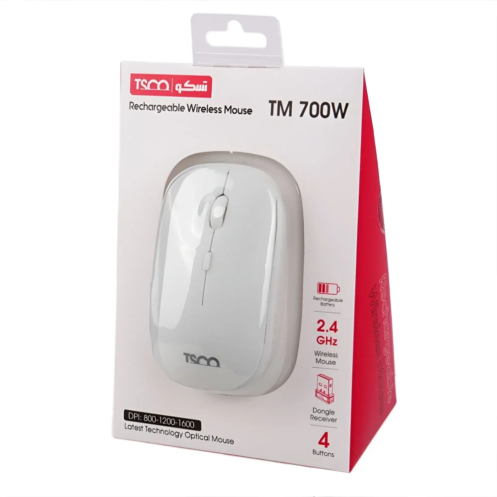 دکمه‌ها و چرخ اسکرول ماوس بی‌سیم تسکو مدل TM-700W