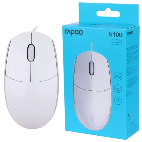موس باسیم رپو N100 سفید (کلاسیک و مستقیم)
