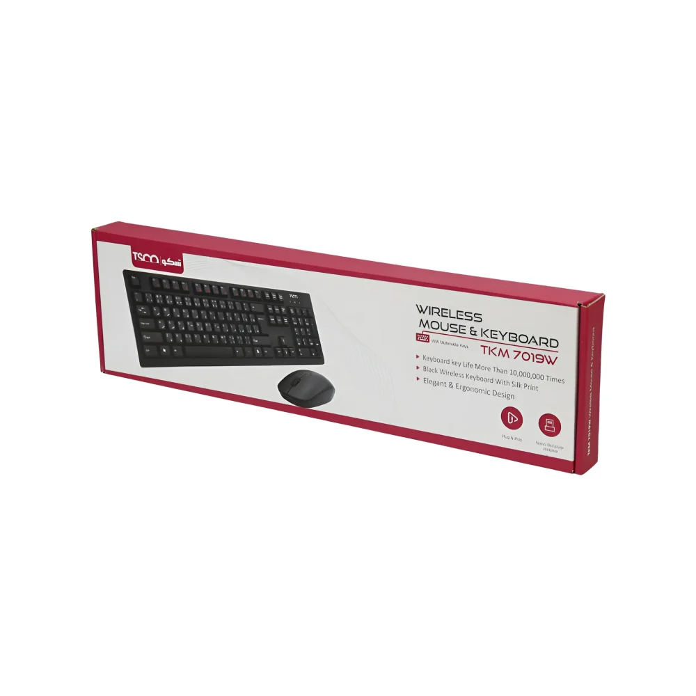 جعبه ست موس و کیبورد بی سیم تسکو TKM 7019W