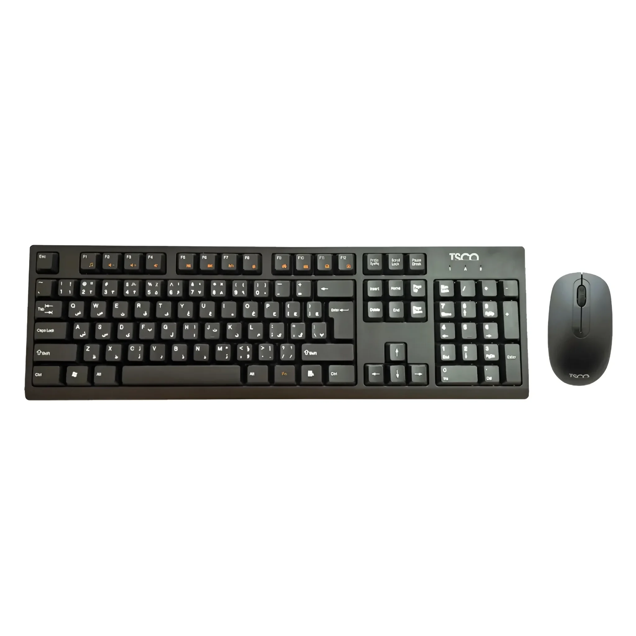 نمای کامل موس و کیبورد بی سیم تسکو TKM 7019W