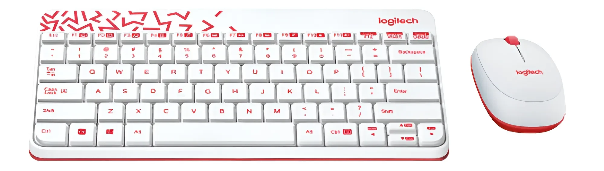 ست کیبورد و ماوس سفید قرمز لاجیتک MK240