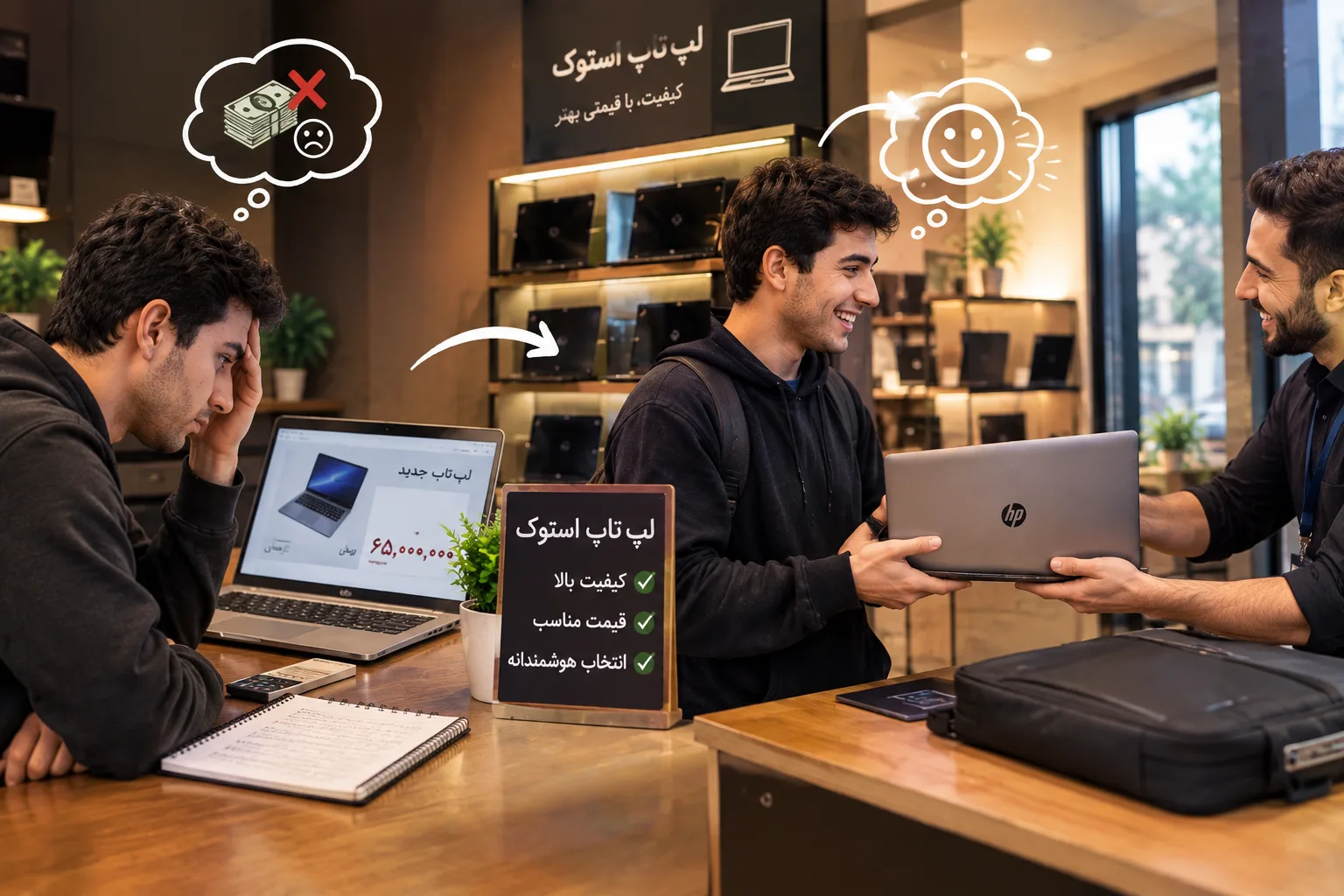 بررسی وضعیت ظاهری لپ تاپ استوک