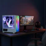 تصویر کیس فاطر FG-530W پس از اسمبل قطعات کامپیوتر و روشن شدن سیستم