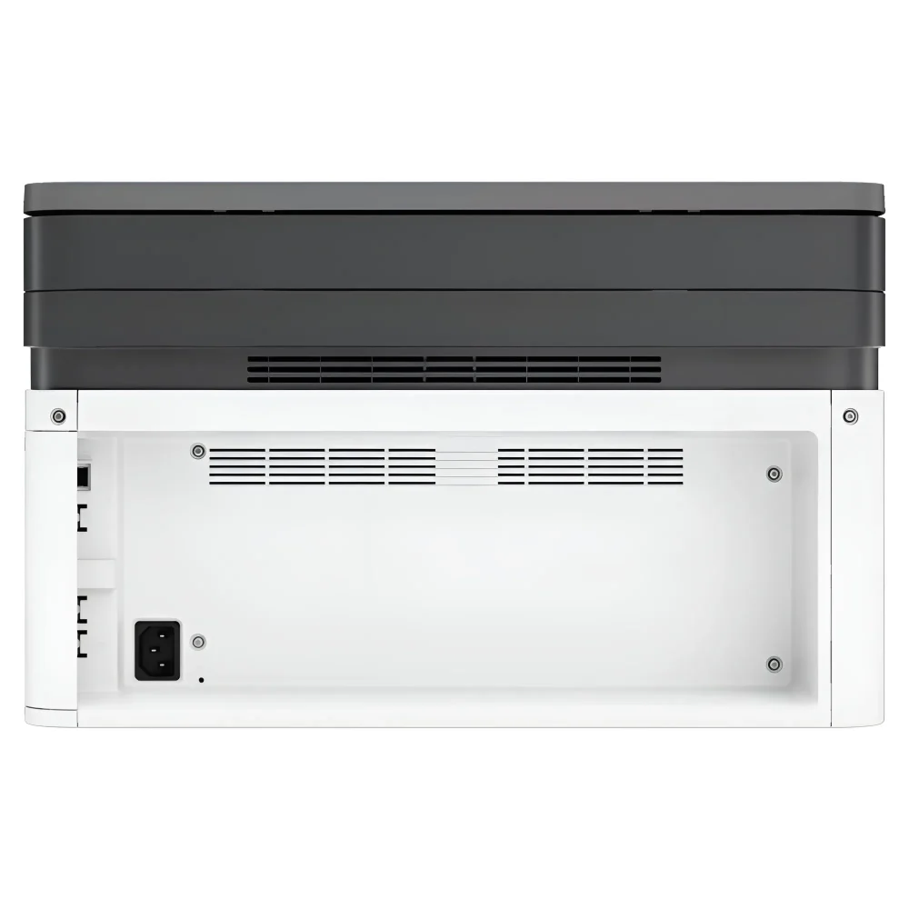 نمای پشتی پرینتر لیزری سه کاره اچ پی مدل LaserJet MFP 136a و درگاه اتصال USB و ورودی برق دستگاه