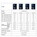 مقایسه سرعت خواندن و نوشتن و عملکرد حافظه SSD هایک ویژن سری E100 در ظرفیت های مختلف