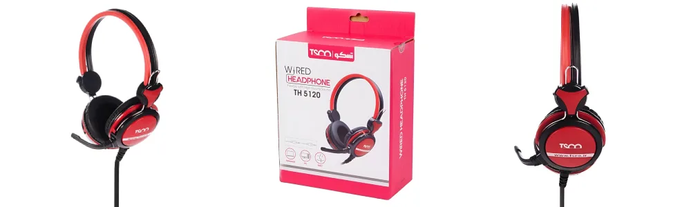 هدفون باسیم تسکو مدل TH 5120 با طراحی کامل بدنه و اتصال جک 3.5 میلی متری