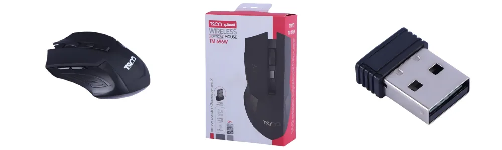 ماوس بی سیم تسکو مدل TM 696W با طراحی کاربردی و بدنه خوش فرم