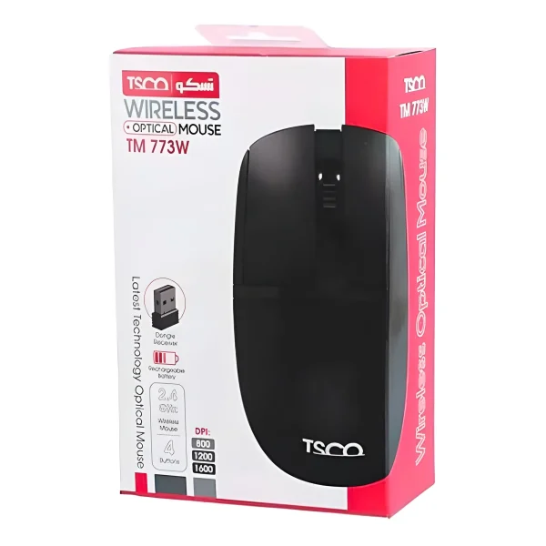 جعبه ماوس تسکو TM 773W همراه با تصویر و مشخصات محصول