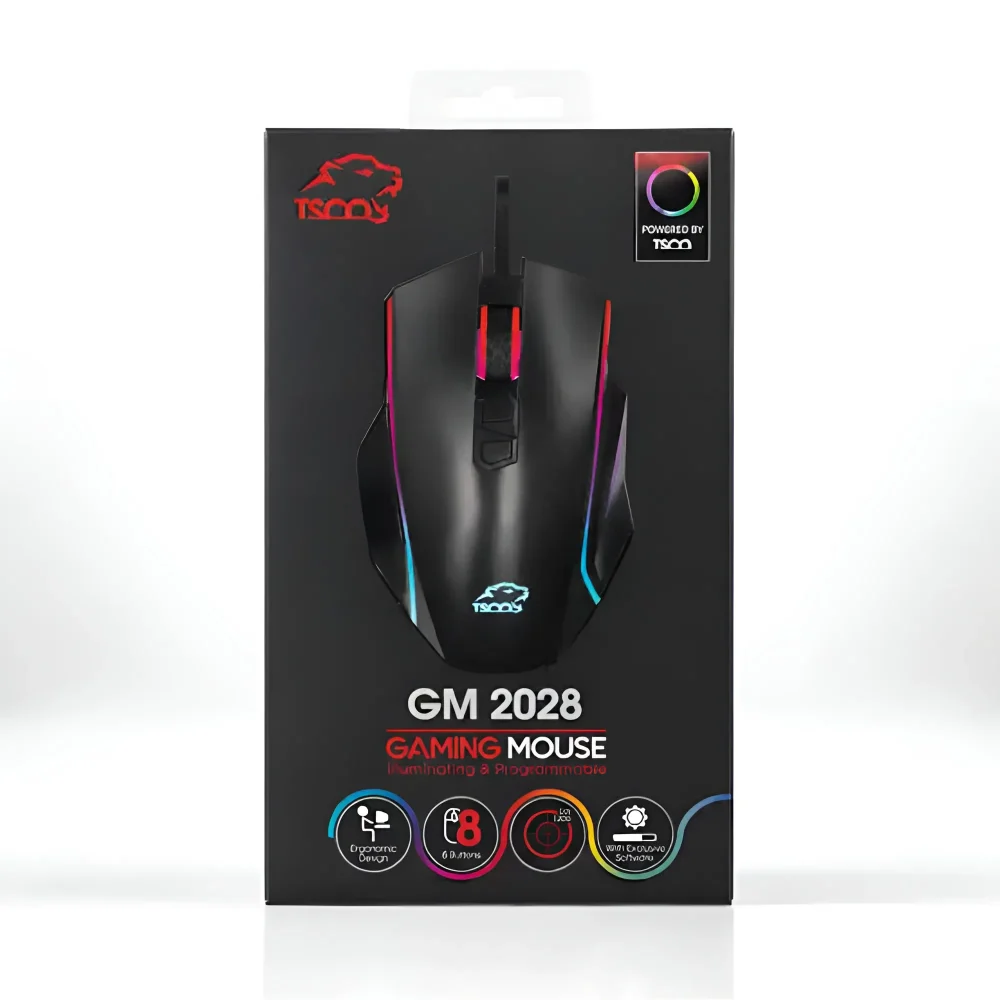جعبه ماوس گیمینگ تسکو مدل GM 2028 با بسته بندی اصلی محصول