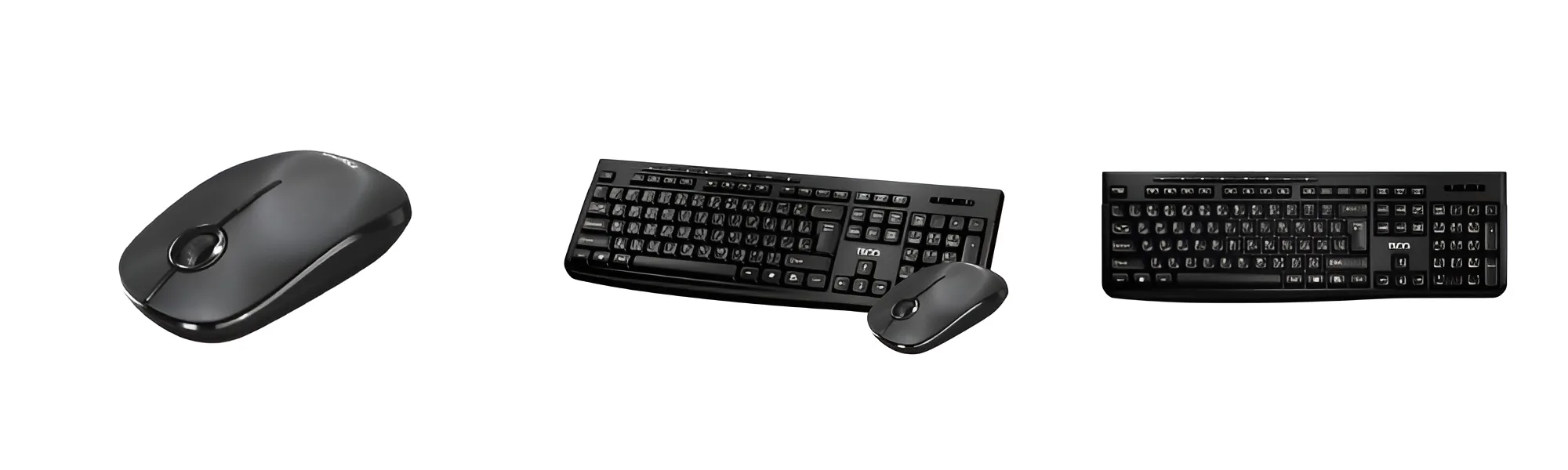 ست ماوس و کیبورد بی سیم تسکو مدل TKM 7027W با اتصال 2.4 گیگاهرتز، دانگل USB مشترک، کیبورد 104 کلیدی و ماوس اپتیکال با دقت 1200 DPI