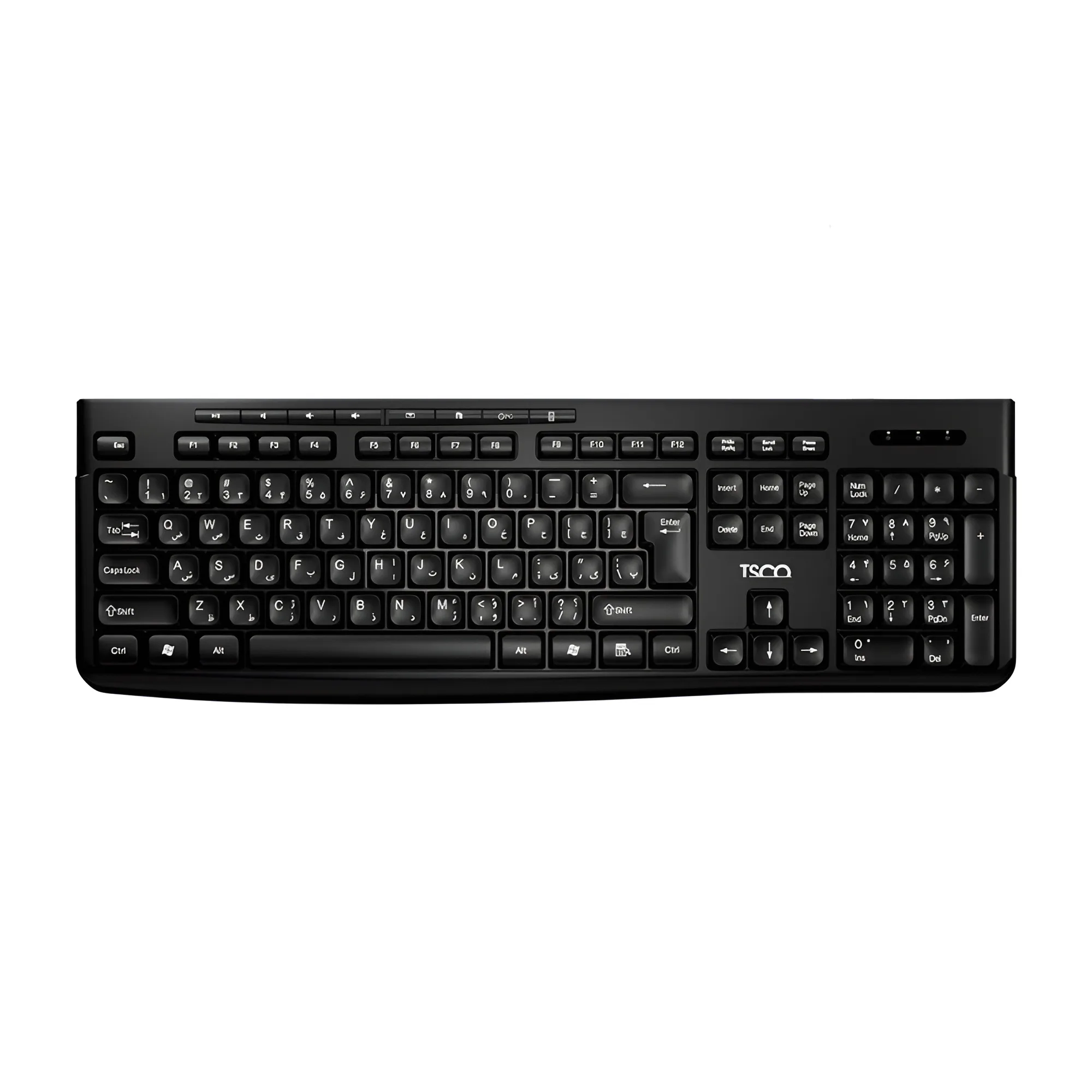 کیبورد بی سیم تسکو TKM 7027W با 104 کلید استاندارد و طراحی فول سایز