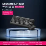 ست بی سیم تسکو TKM 7029W با اتصال USB، کیبورد Full Size و ماوس اپتیکال