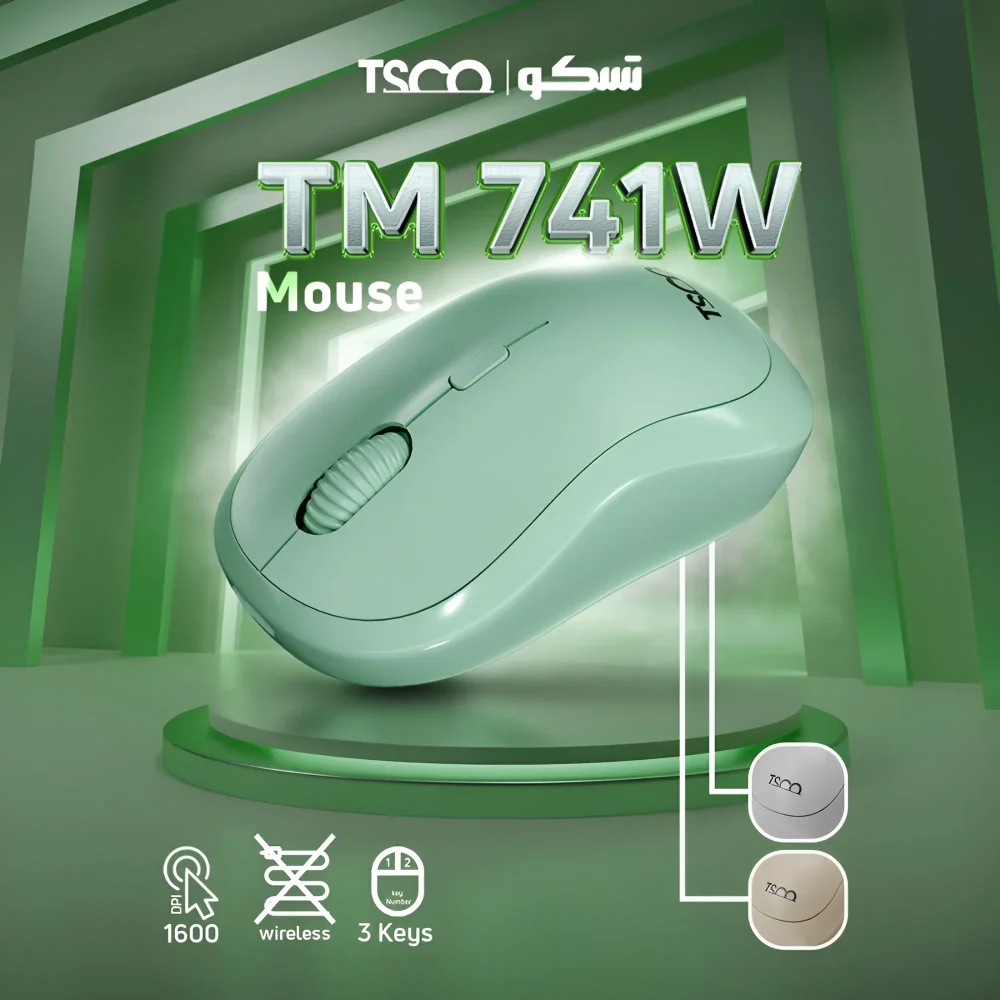 ماوس بی سیم تسکو مدل TM 741W با طراحی با کیفیت و ارگونومیک مناسب کار های روزمره و اداری