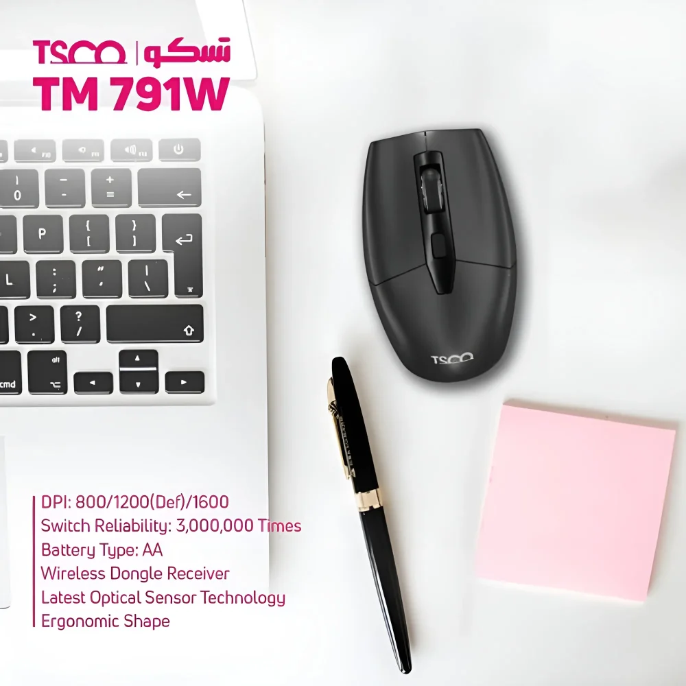 ماوس بی سیم TM 791W تسکو مناسب استفاده خانگی و اداری